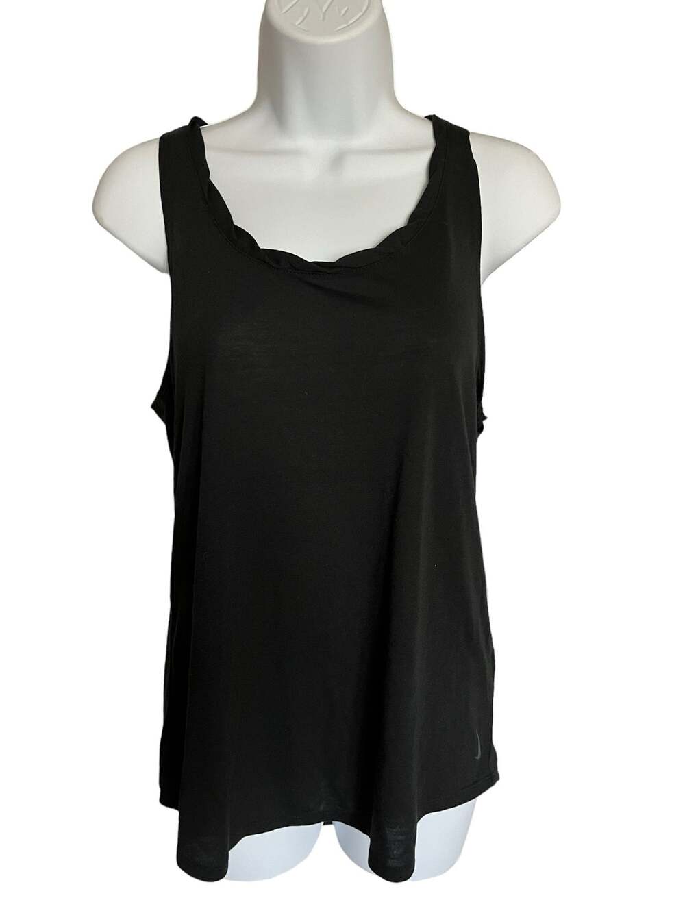 Nike Dri-Fit Yoga black sleeveless tank top open low scoop back medium NWT